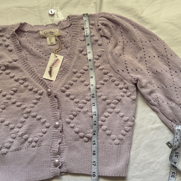 Jessica Simpson Lilac Textured Cardigan - Picture 8 of 9